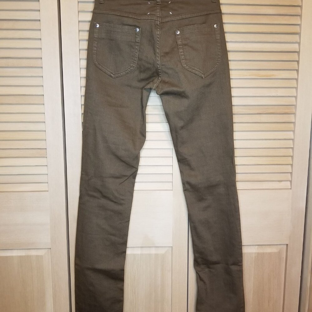 Brown Mid-Rise Skinny Designer Jeans by Maison Martin Margiela Monochrome - Picture 8 of 15